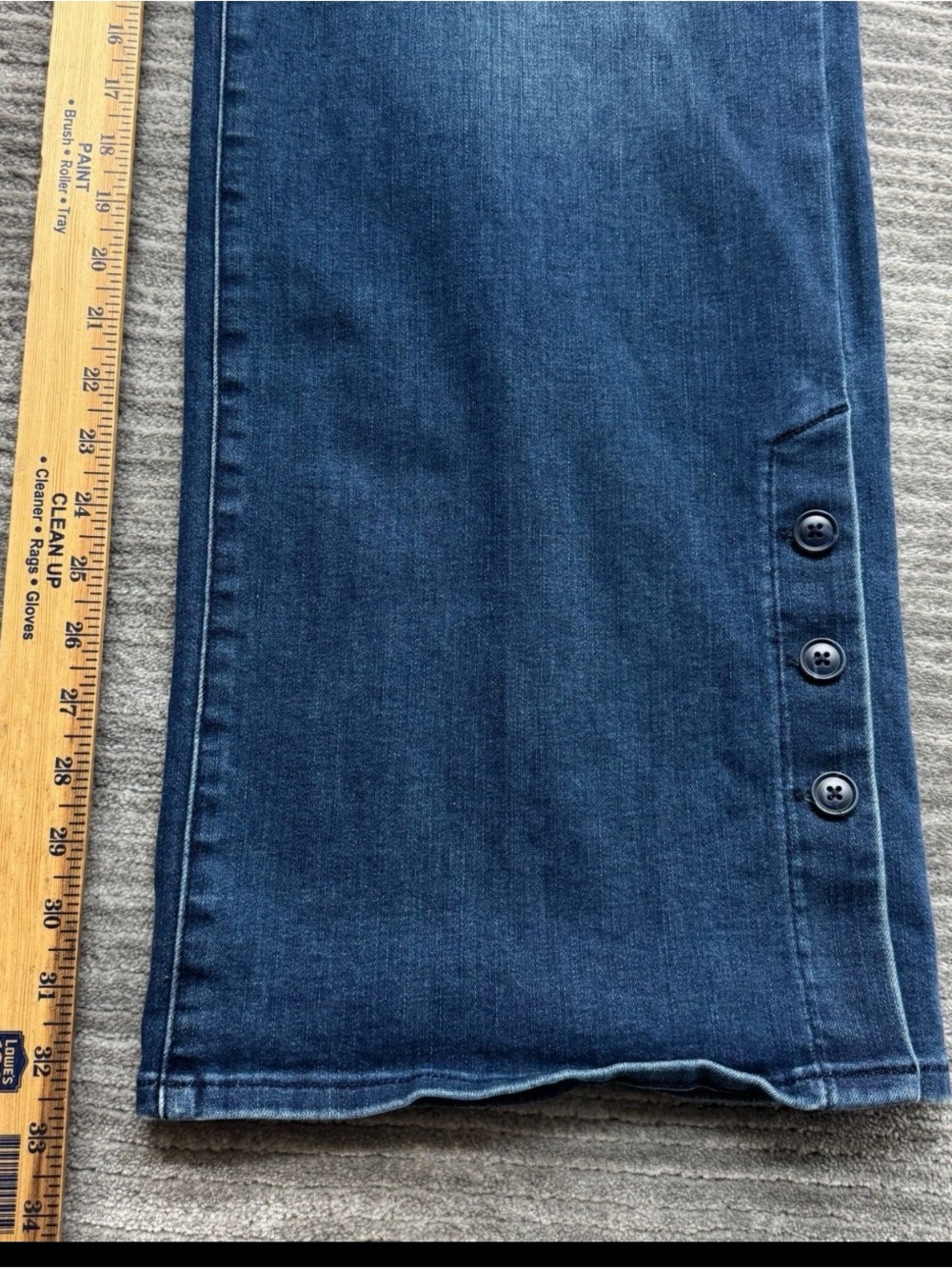 NYDJ Dark Blue Wide Leg Button-Cuff Jeans - Picture 5 of 6